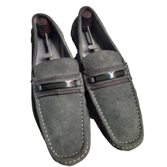 2666 Calvin Klein Gray‎ Suede Loafers Men's 11 - Picture 1 of 7
